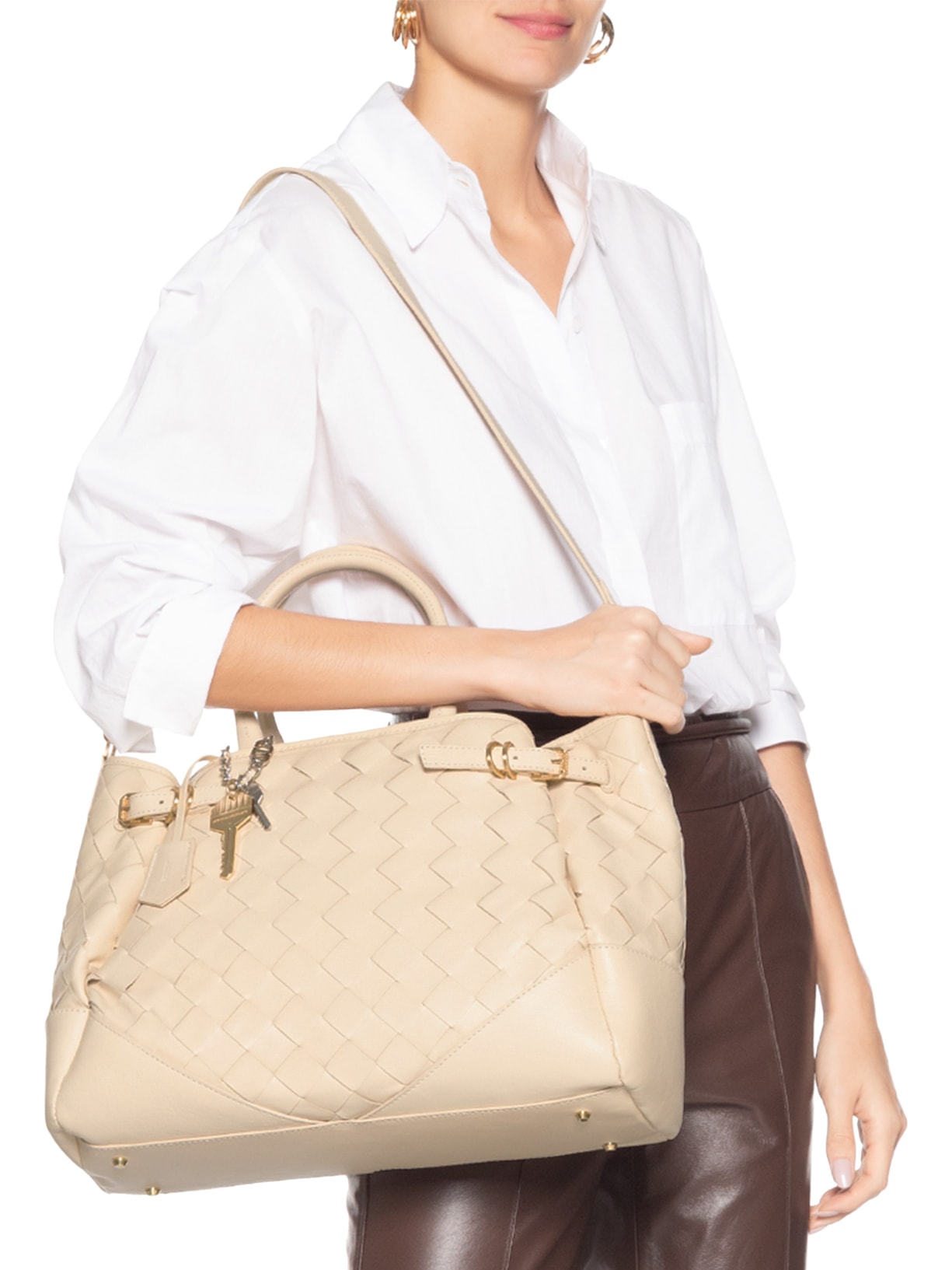 Bolsa Feminina Grande Heaven Tresse Branco Schutz