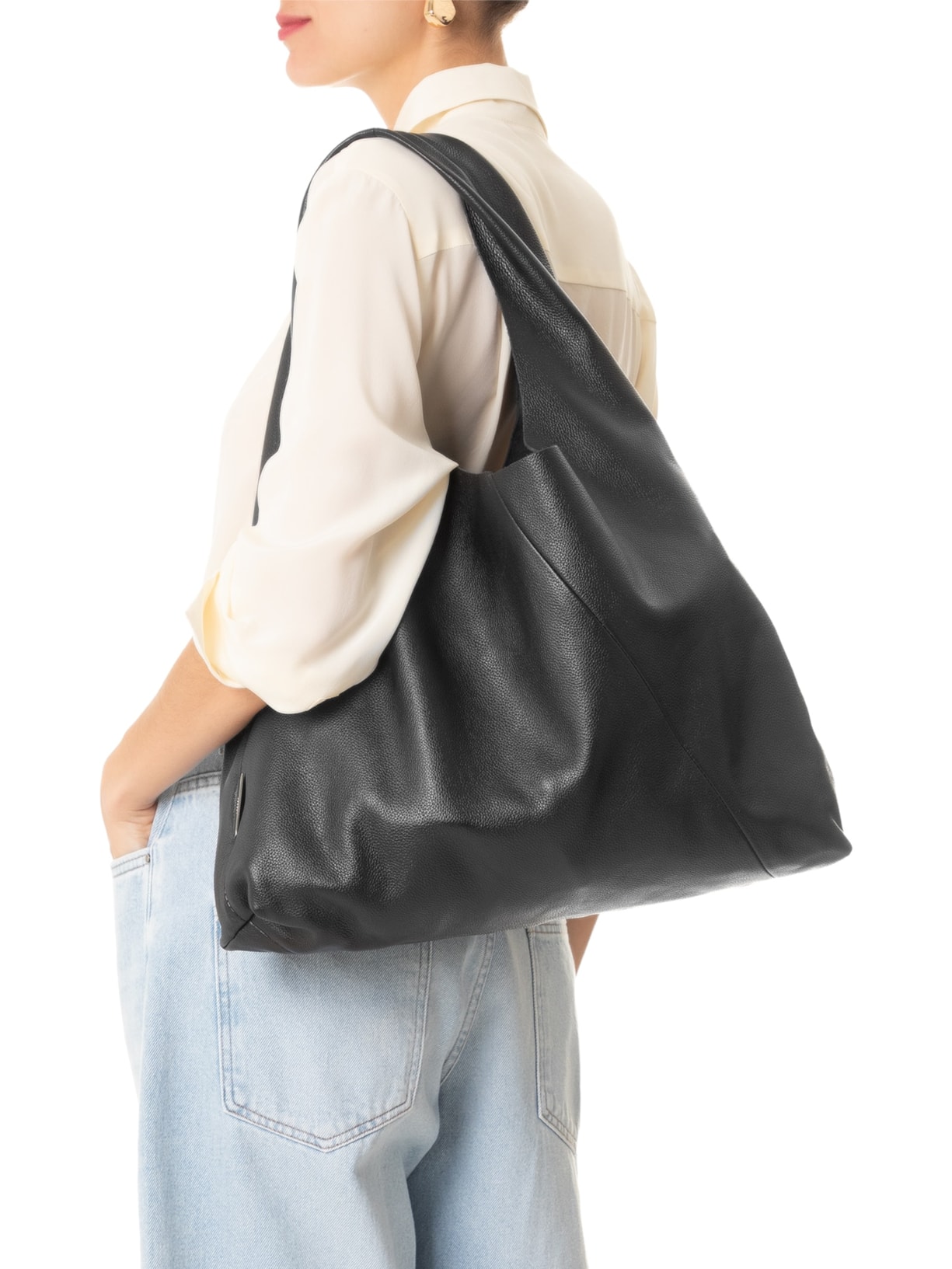 Bolsa Feminina Grande Light Sand Preto Arezzo