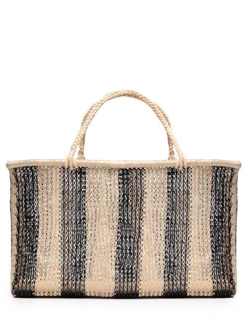 Bolsa Feminina Grande Palha Natural - Preto