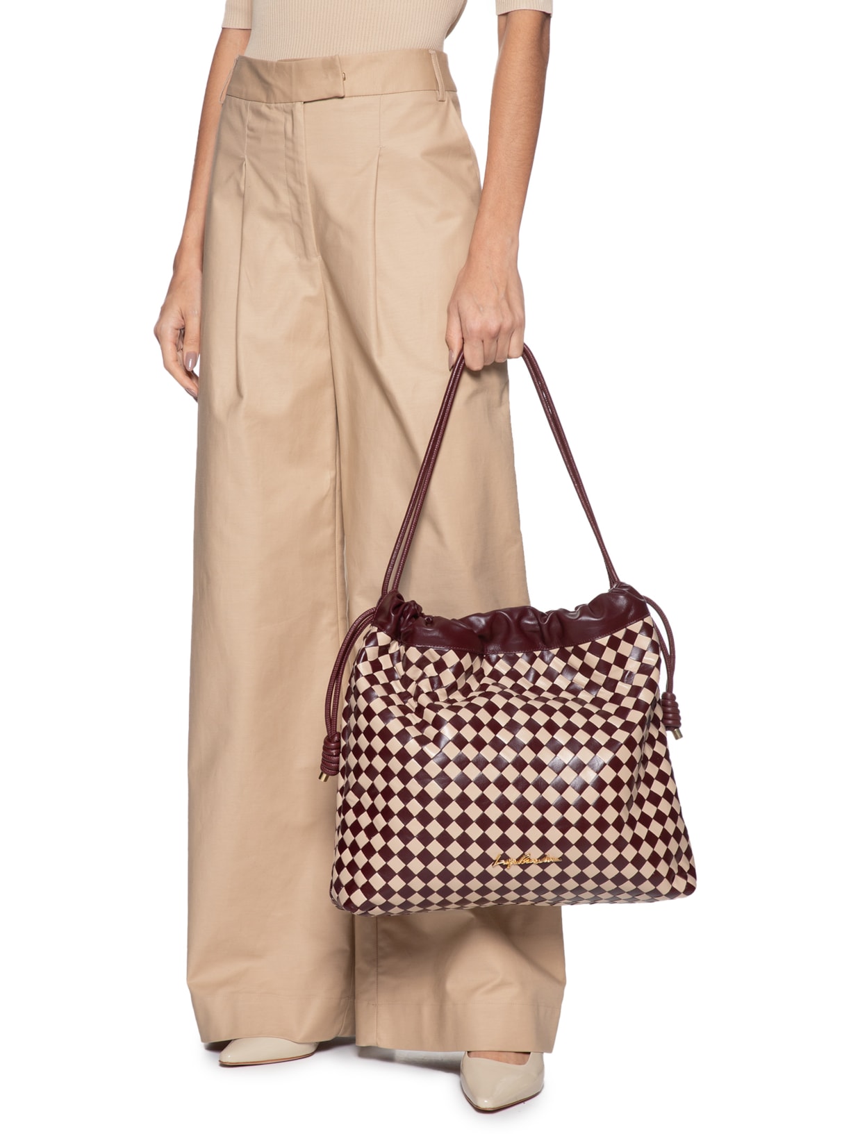 Bolsa Feminina Grande Tressê Malbec E Nata Vinho Luiza Barcelos