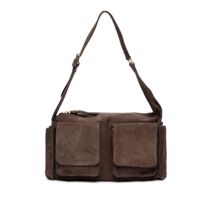 Bolsa Feminina Grande Utilitária em Camurça - Marrom