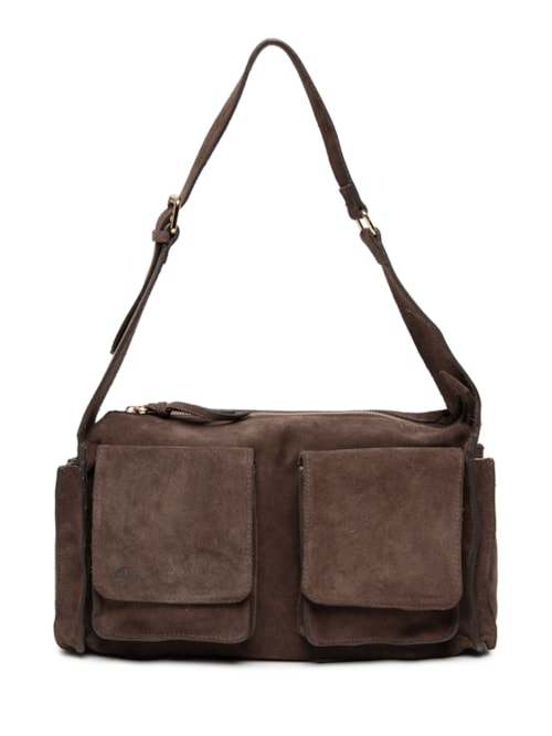 Bolsa Feminina Grande Utilitária em Camurça - Marrom