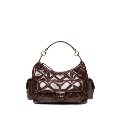 Bolsa Feminina Grande Verniz Show - Marrom