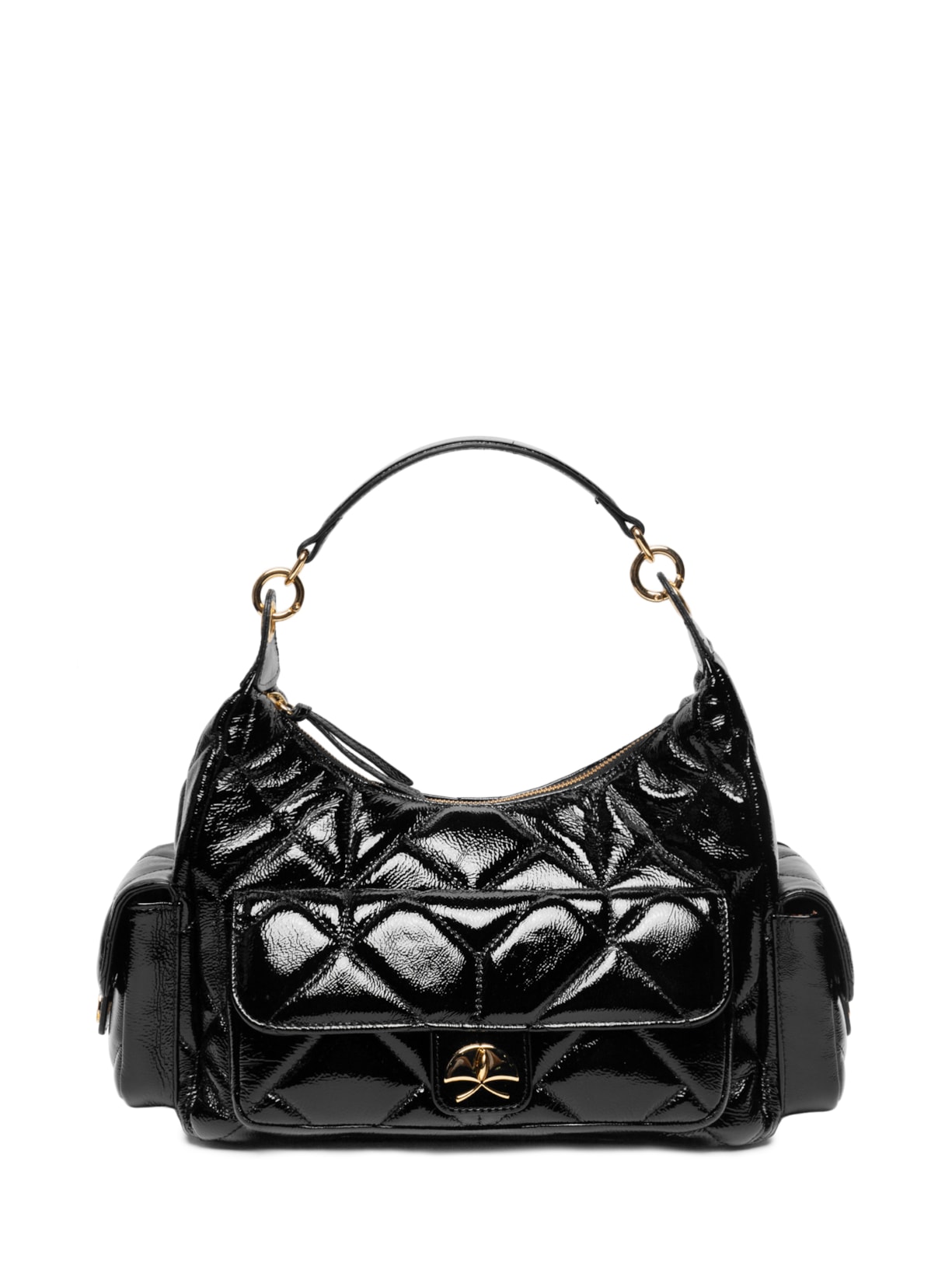 Bolsa Feminina Grande Verniz Show Preto Luiza Barcelos