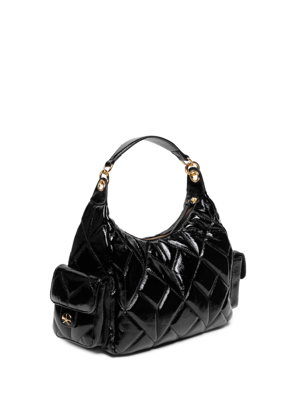 Bolsa Feminina Grande Verniz Show Preto Luiza Barcelos