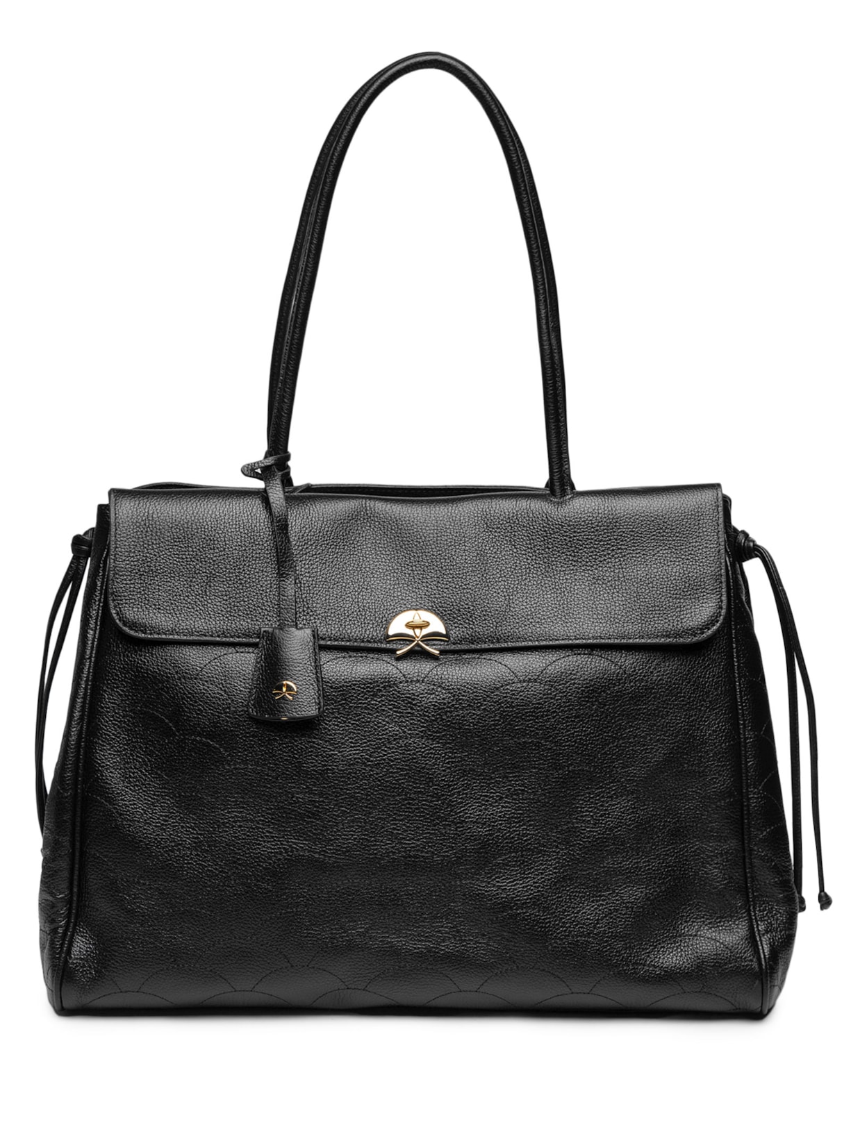Bolsa Feminina Grande Viena Em Couro – Preto Luiza Barcelos