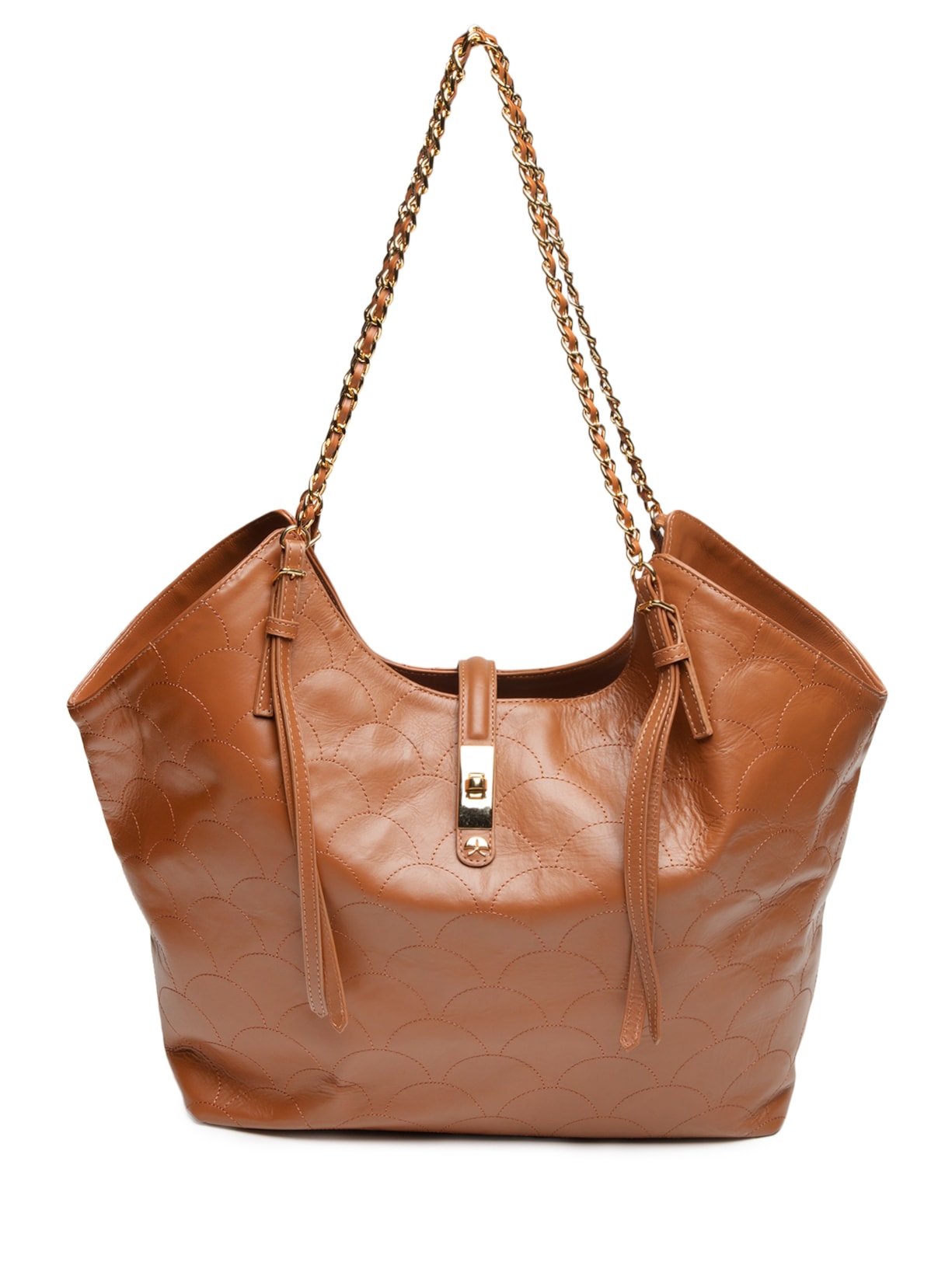 Bolsa Feminina Grease Couro Grande Marrom Luiza Barcelos