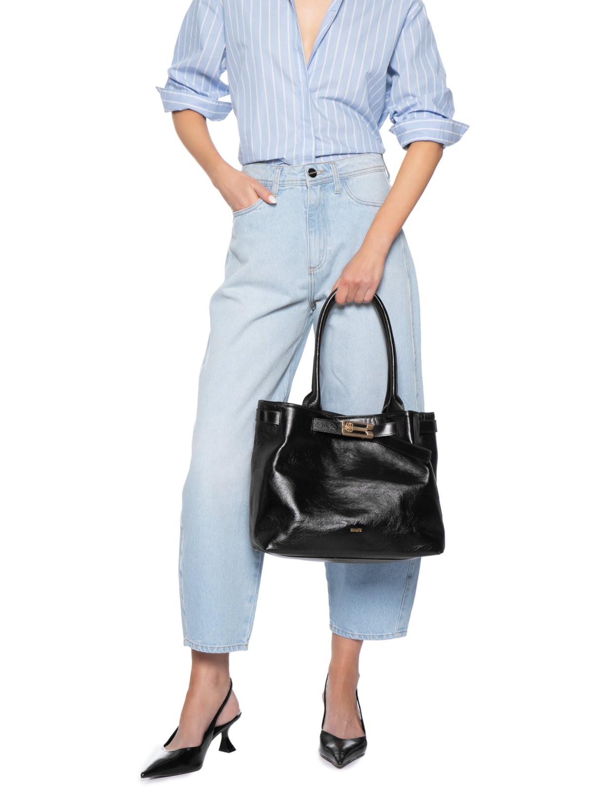 Bolsa Feminina Heather Tote Grande Preto Schutz