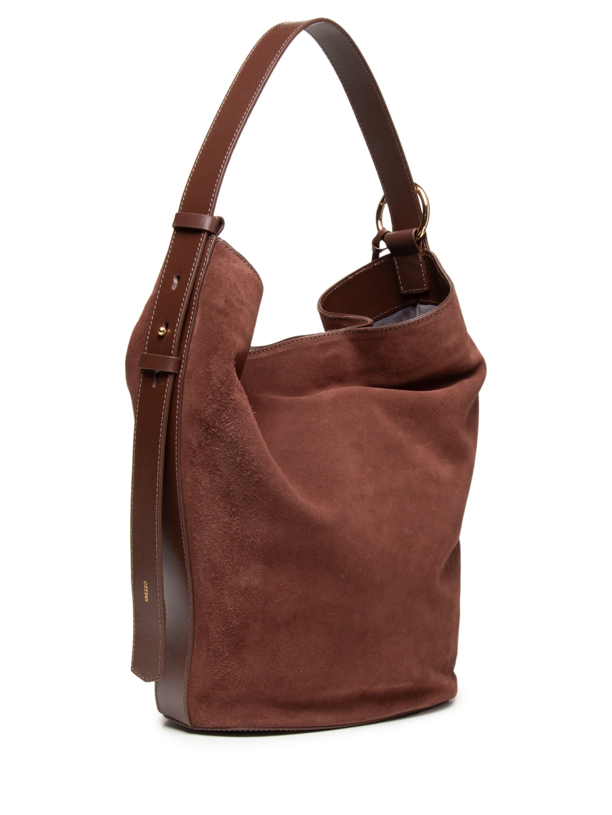 Bolsa Feminina Hobo Acamurçada Grande Bag Charm Marrom Arezzo
