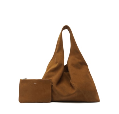Bolsa Feminina Hobo Acamurçada - Marrom