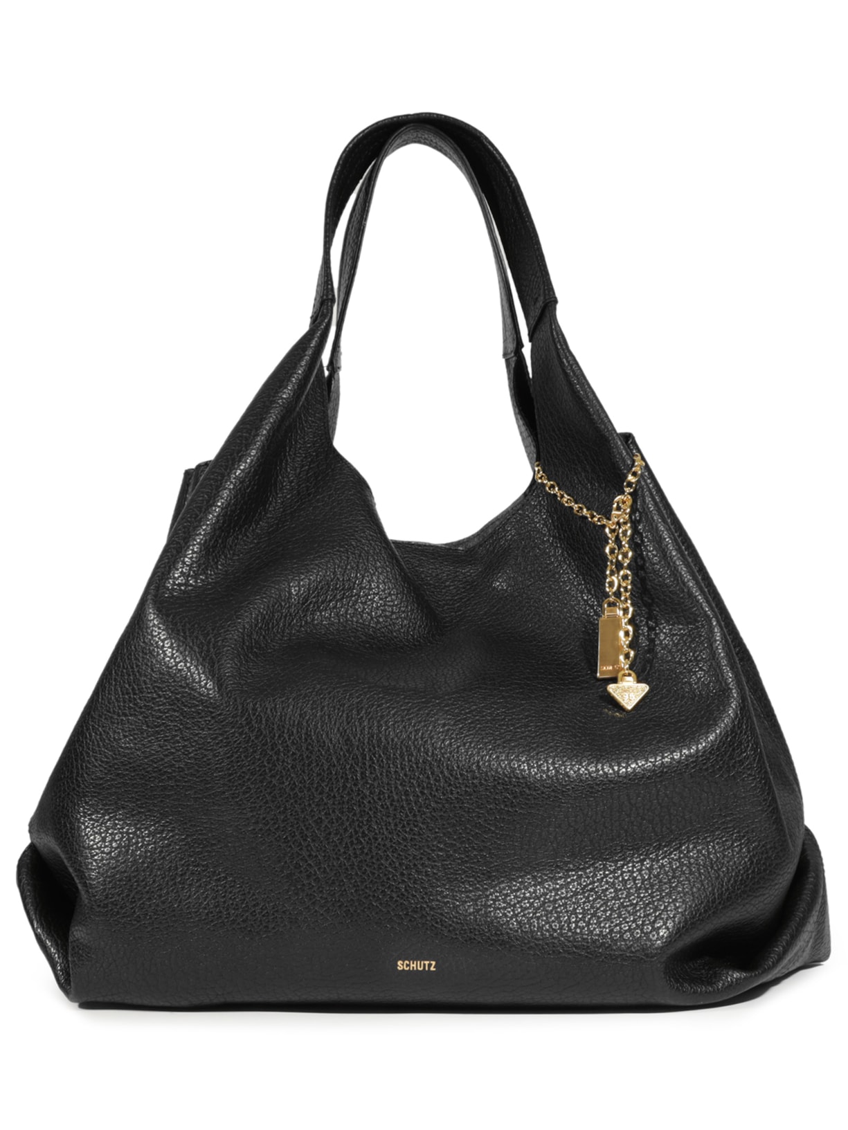 Bolsa Feminina Hobo Agnes Couro - Preto