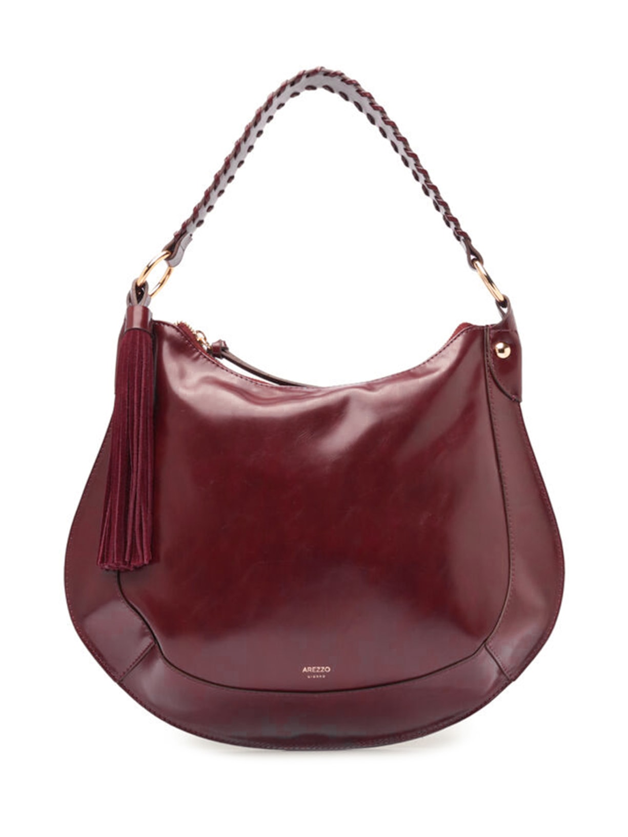 Bolsa Feminina Hobo Bordô Grande Barbicacho - Vinho