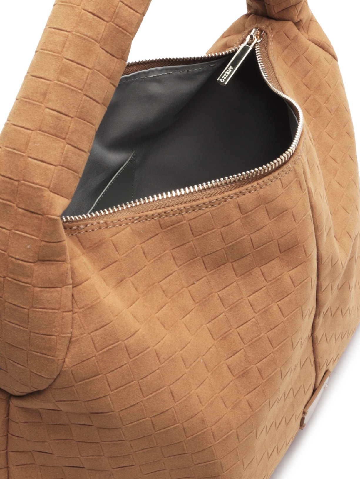 Bolsa Feminina Hobo Camurça Tressê Grande Marrom Arezzo