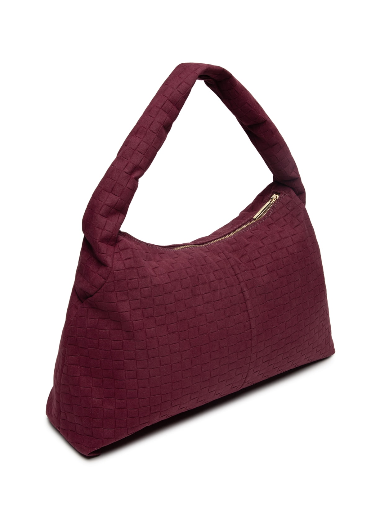 Bolsa Feminina Hobo Camurça Tressê Grande Vermelho Arezzo