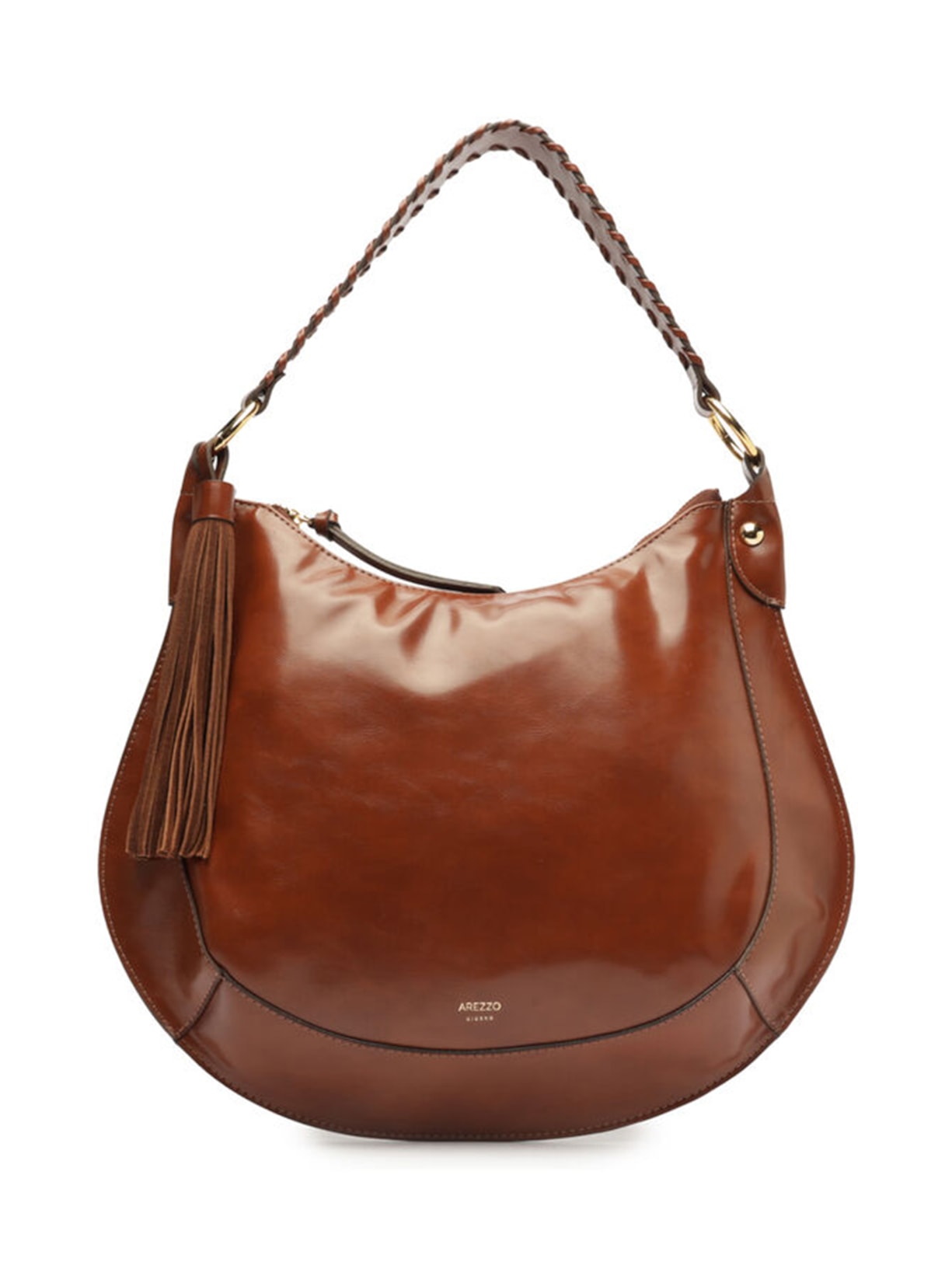 Bolsa Feminina Hobo Caramelo Grande Barbicacho - Marrom
