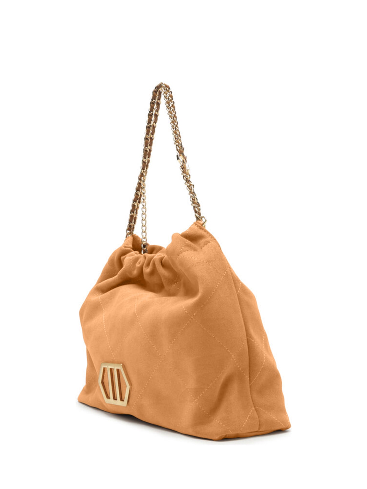 Bolsa Feminina Hobo Couro Acamurçado Esther Grande Marrom Arezzo
