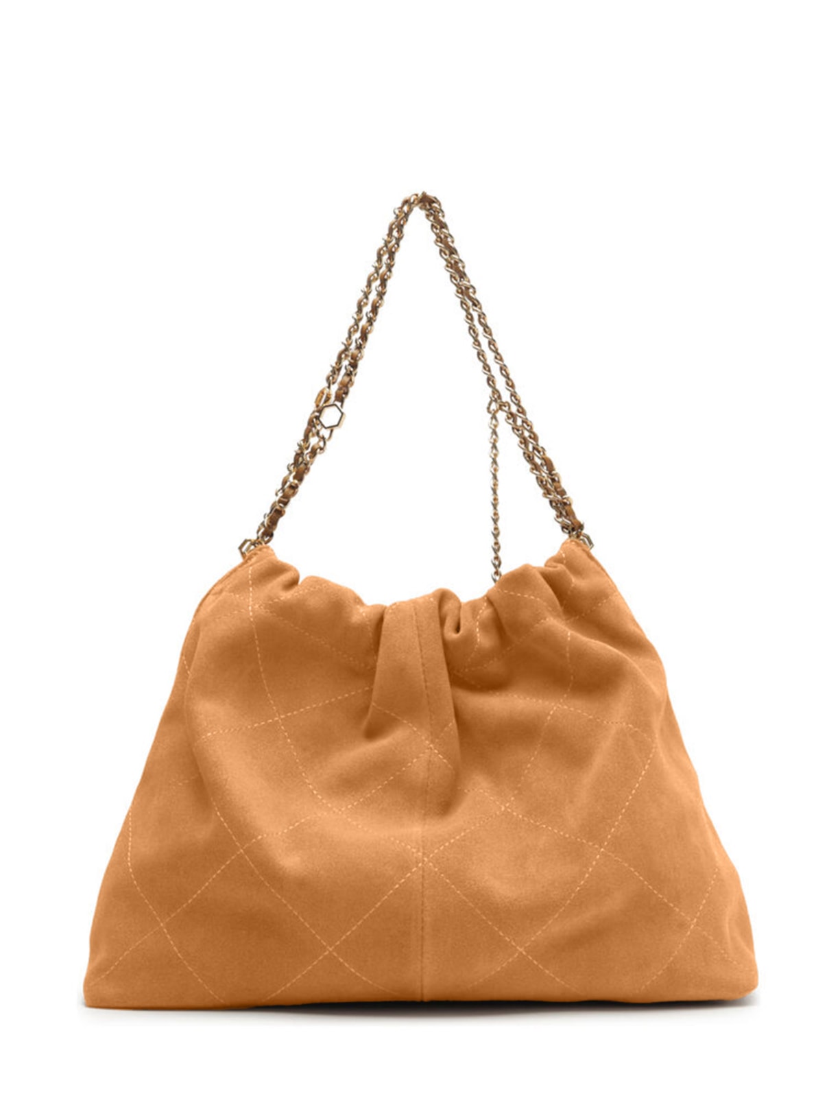 Bolsa Feminina Hobo Couro Acamurçado Esther Grande Marrom Arezzo