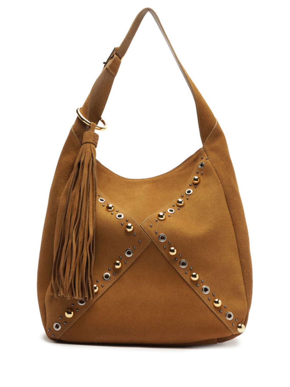 Bolsa Feminina Hobo Couro Becca Grande - Marrom