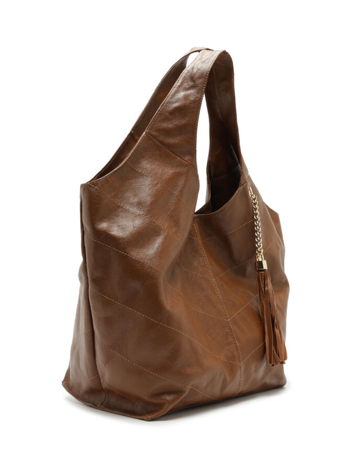 Bolsa Feminina Hobo Couro Grande Barbicacho Marrom Arezzo