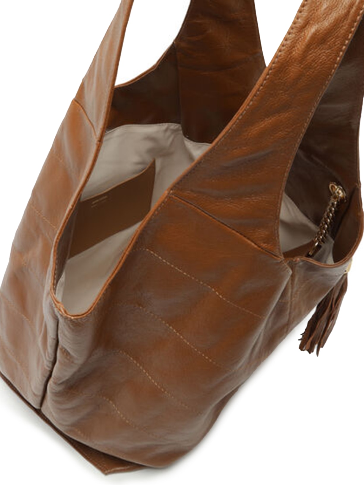 Bolsa Feminina Hobo Couro Grande Barbicacho Marrom Arezzo