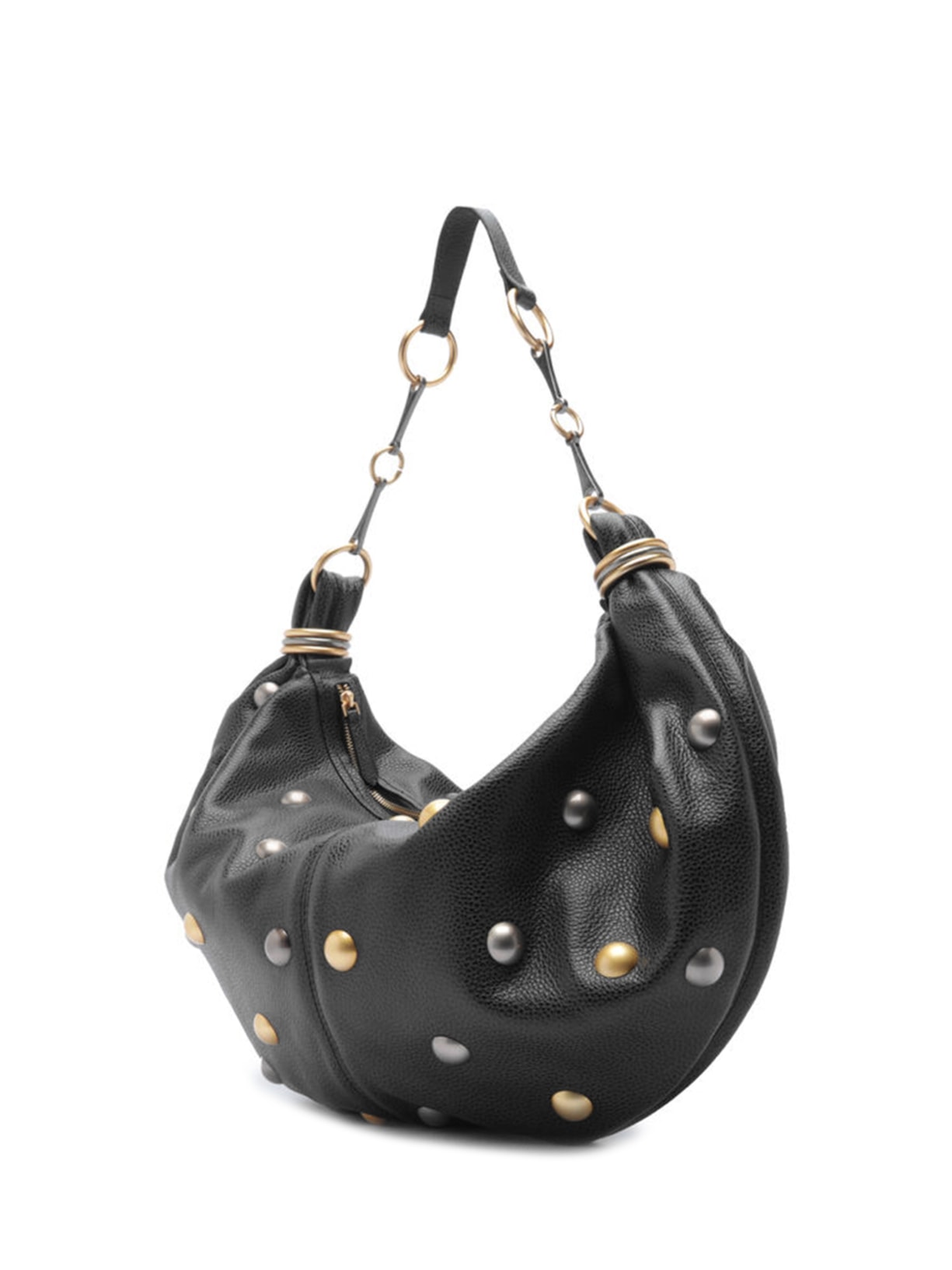 Bolsa Feminina Hobo Couro Grande Esferas Preto Arezzo