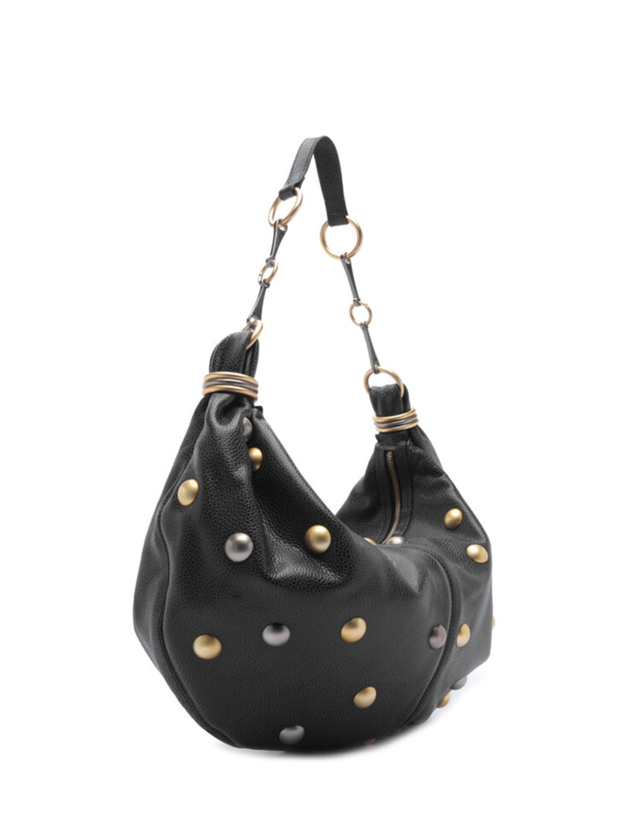 Bolsa Feminina Hobo Couro Grande Esferas Preto Arezzo