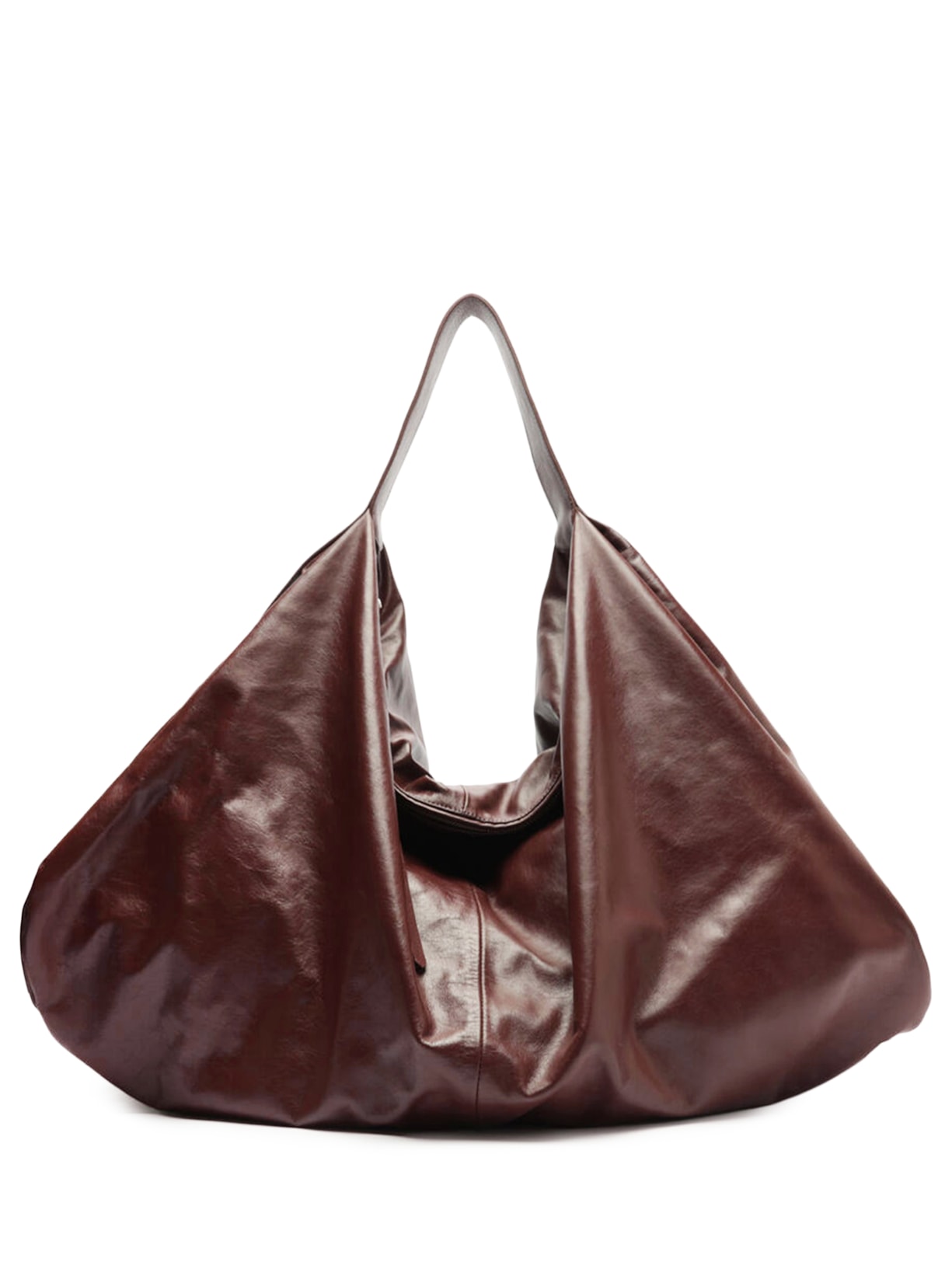 Bolsa Feminina Hobo Couro Grande - Marrom