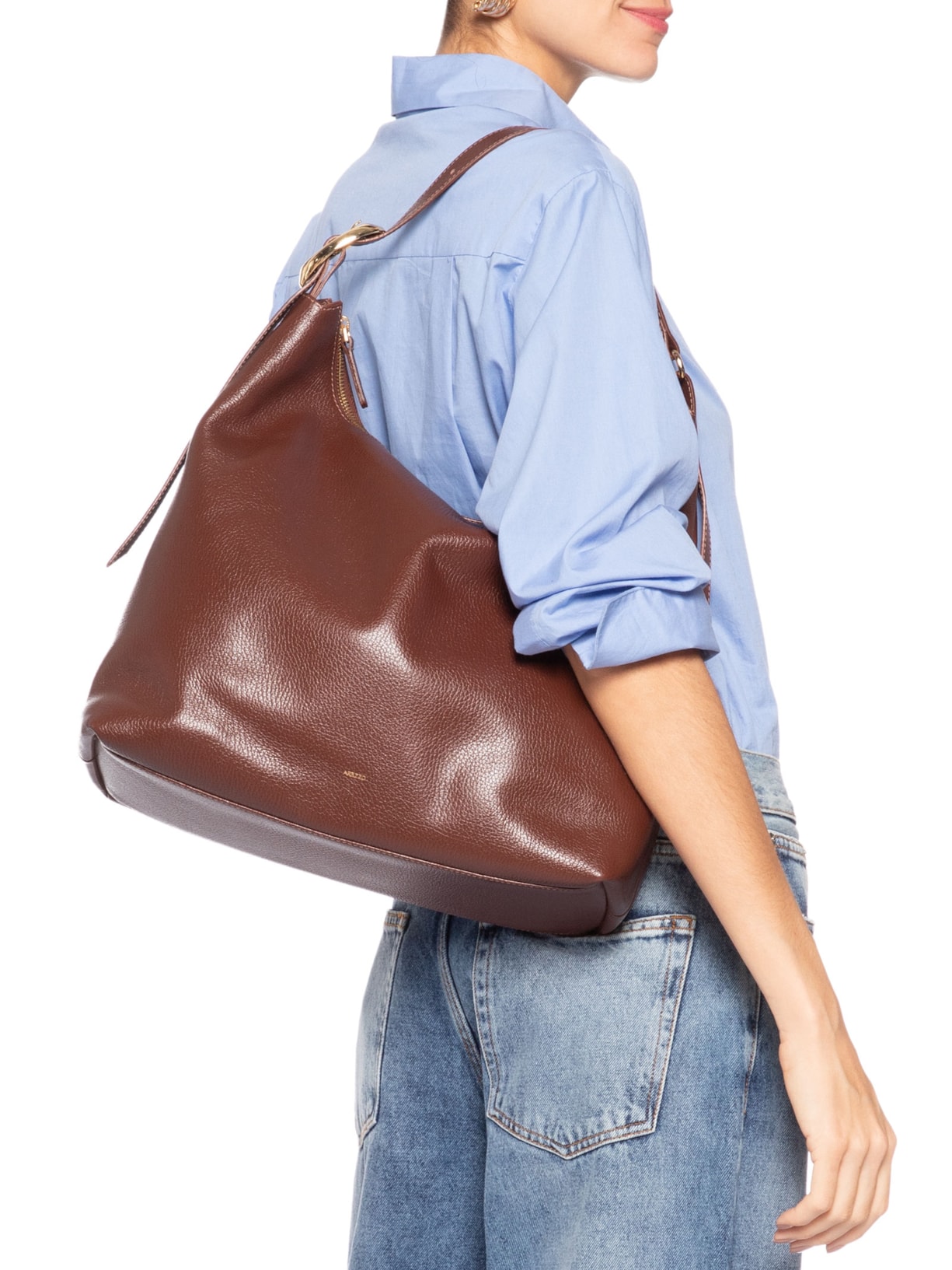 Bolsa Feminina Hobo Couro Grande Marrom Arezzo