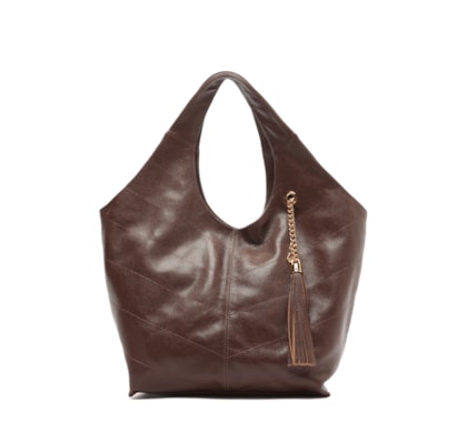 Bolsa Feminina Hobo Couro Grande - Marrom