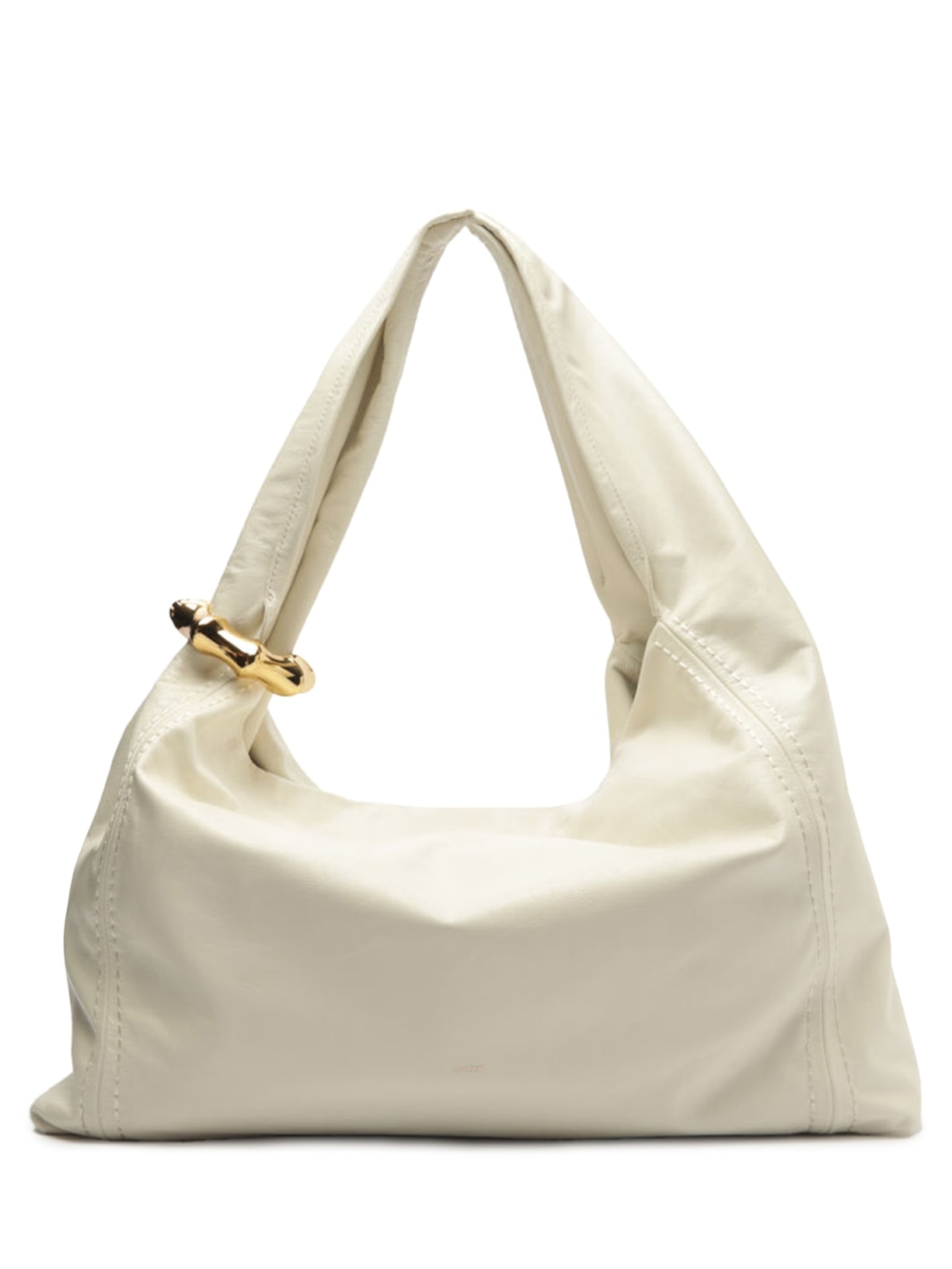 Bolsa Feminina Hobo Couro Grande Metal - Branco
