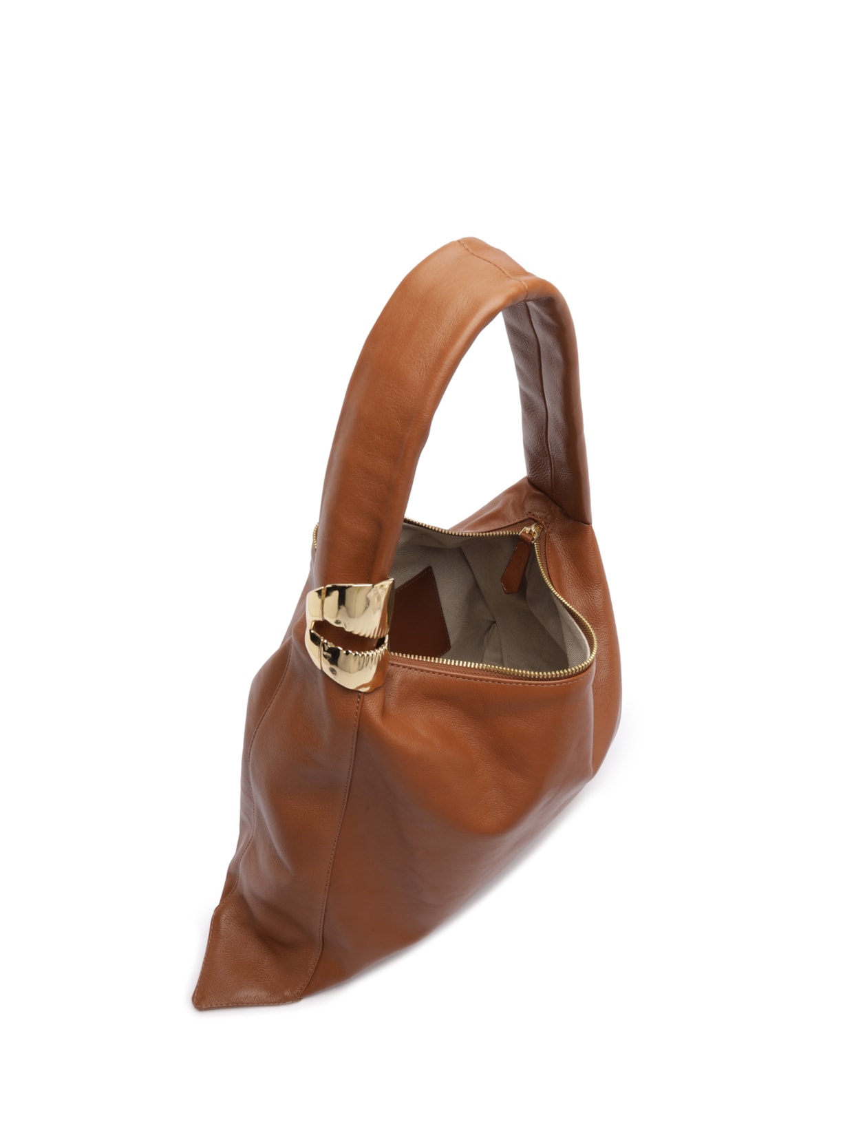 Bolsa Feminina Hobo Couro Grande Metal Marrom Arezzo + Lenny Niemeyer