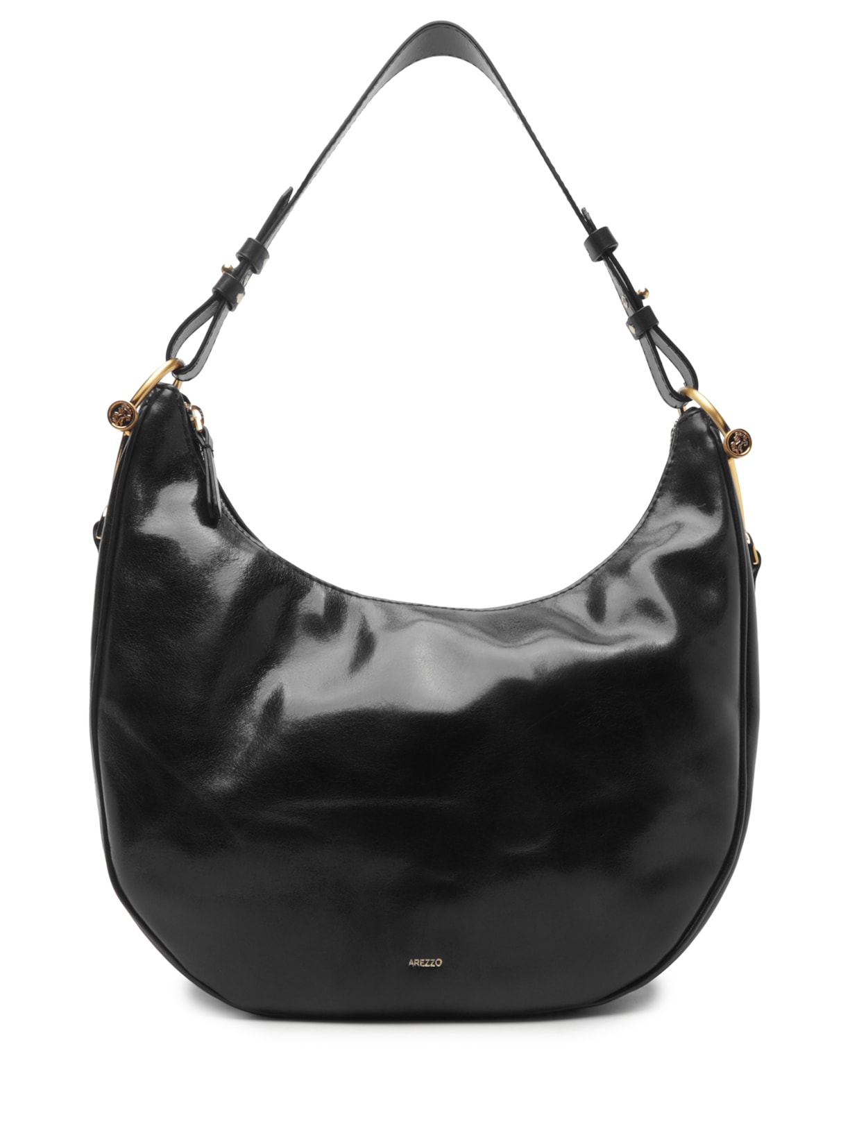 Bolsa Feminina Hobo Couro Grande - Preto