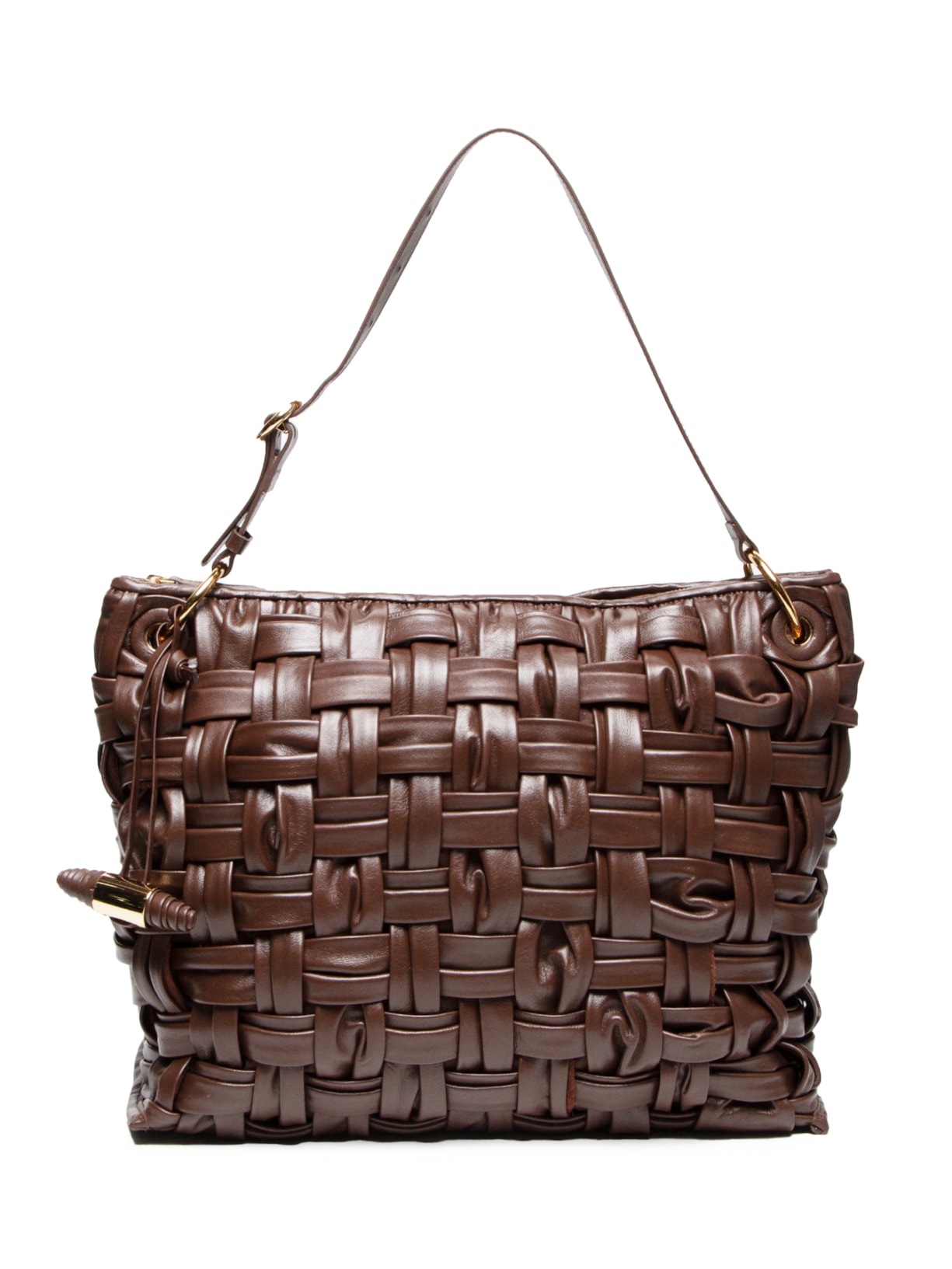 Bolsa Feminina Hobo Couro Grande Tressê Maxi - Marrom
