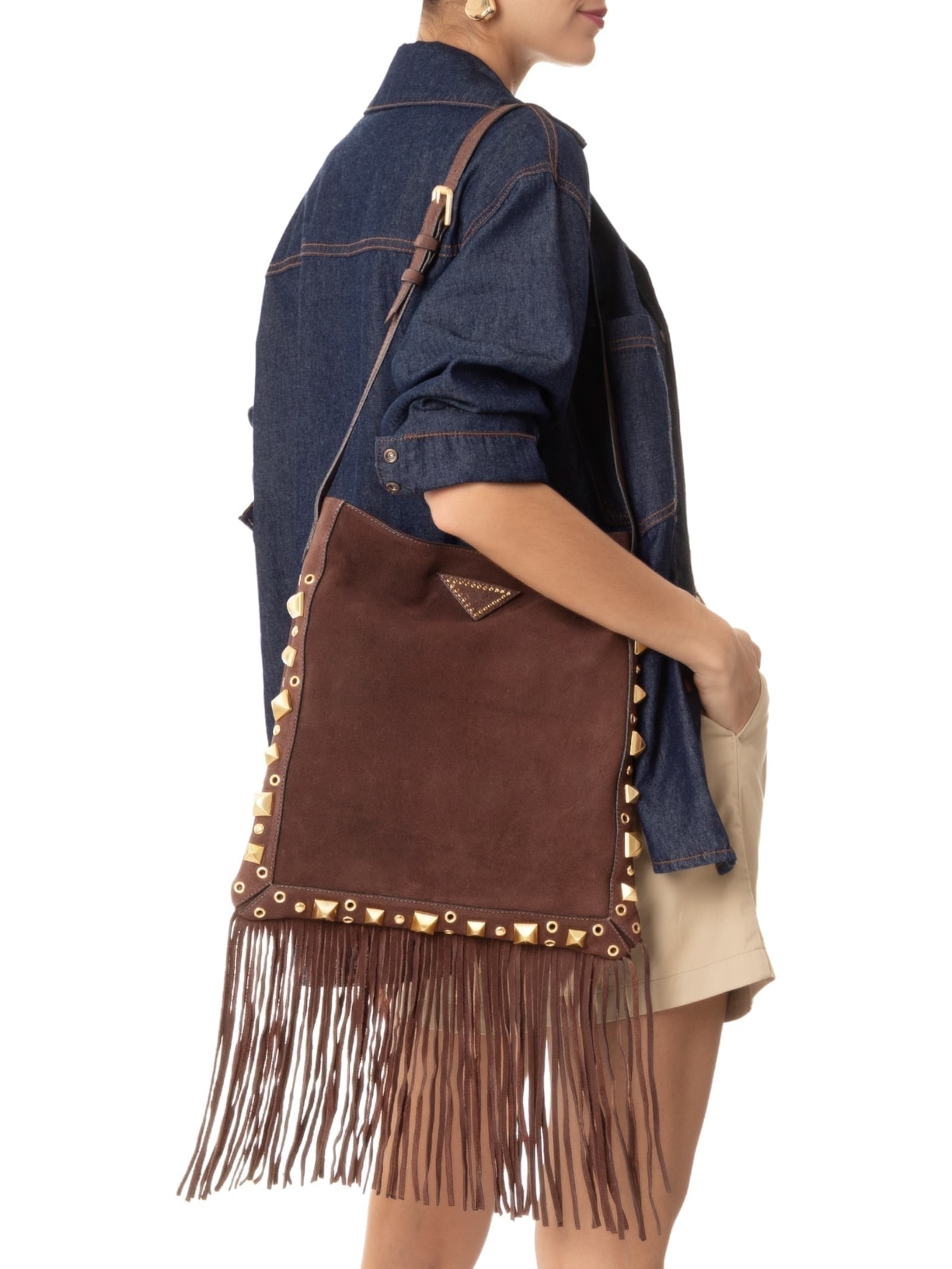 Bolsa Feminina Hobo Couro Marrom Schutz