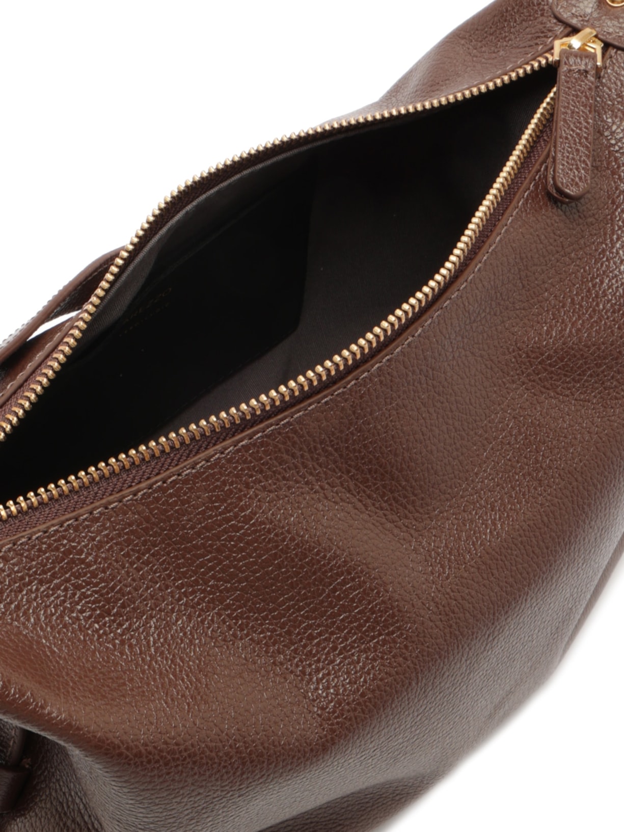 Bolsa Feminina Hobo Couro Média Metal Alça Marrom Arezzo