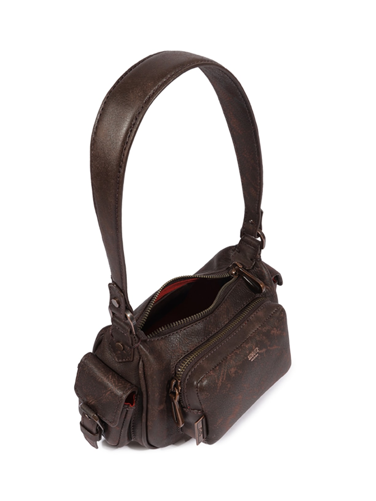 Bolsa Feminina Hobo Eddie Média Couro Marrom Schutz