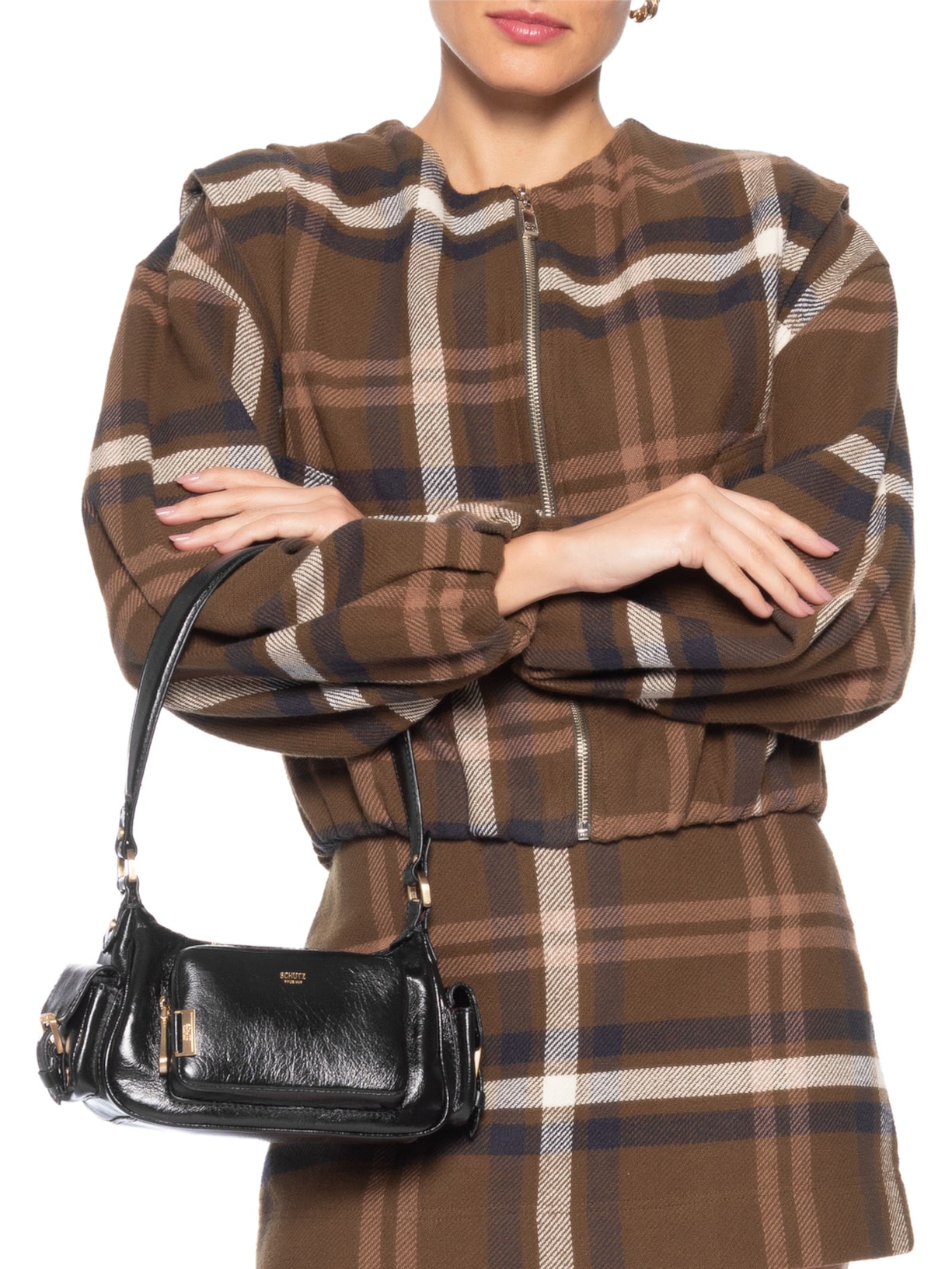 Bolsa Feminina Hobo Eddie Média Couro Preto Schutz
