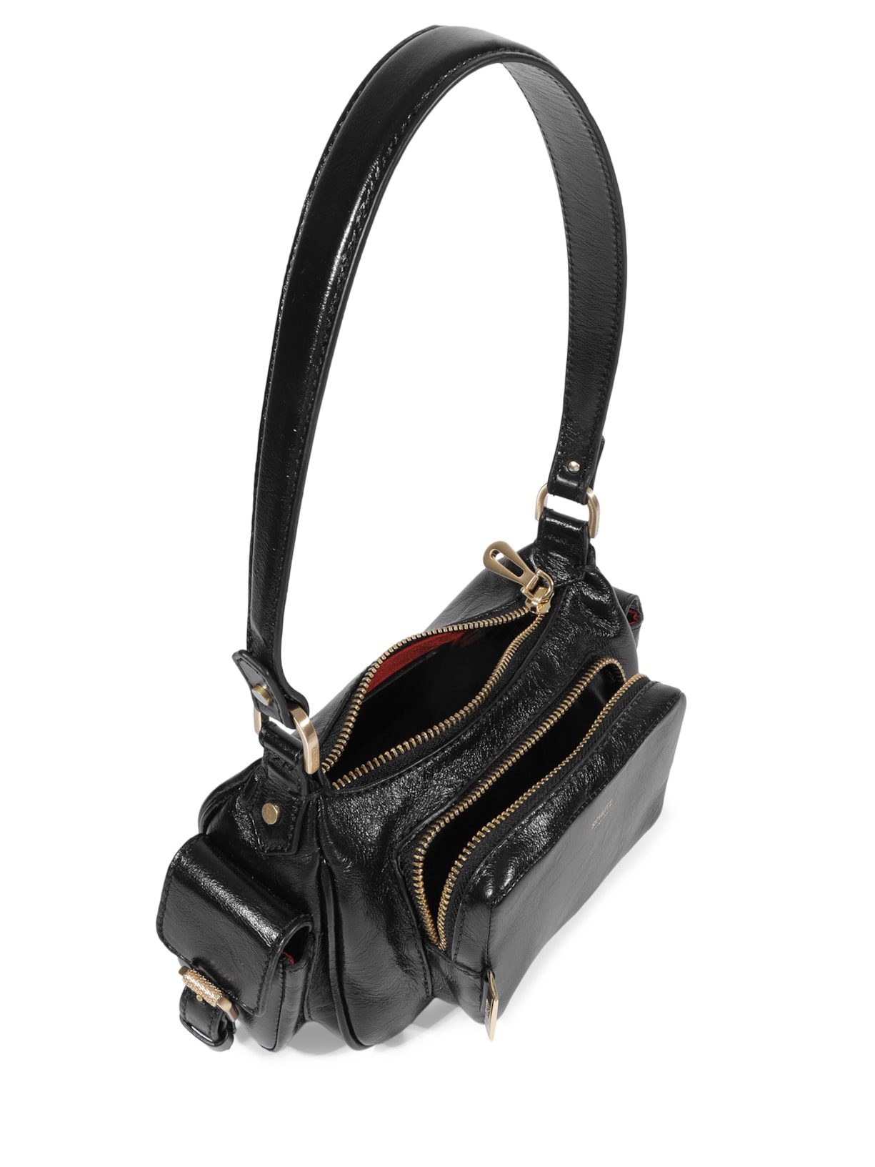 Bolsa Feminina Hobo Eddie Média Couro Preto Schutz