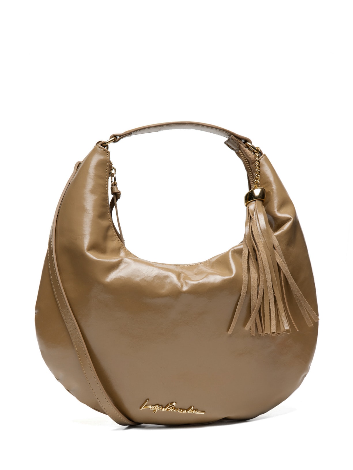 Bolsa Feminina Hobo Grande Em Couro Argila - Bege