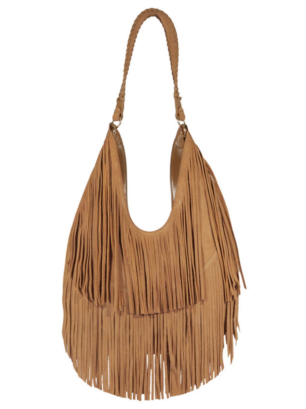 Bolsa Feminina Hobo Grande Iron Suede - Marrom