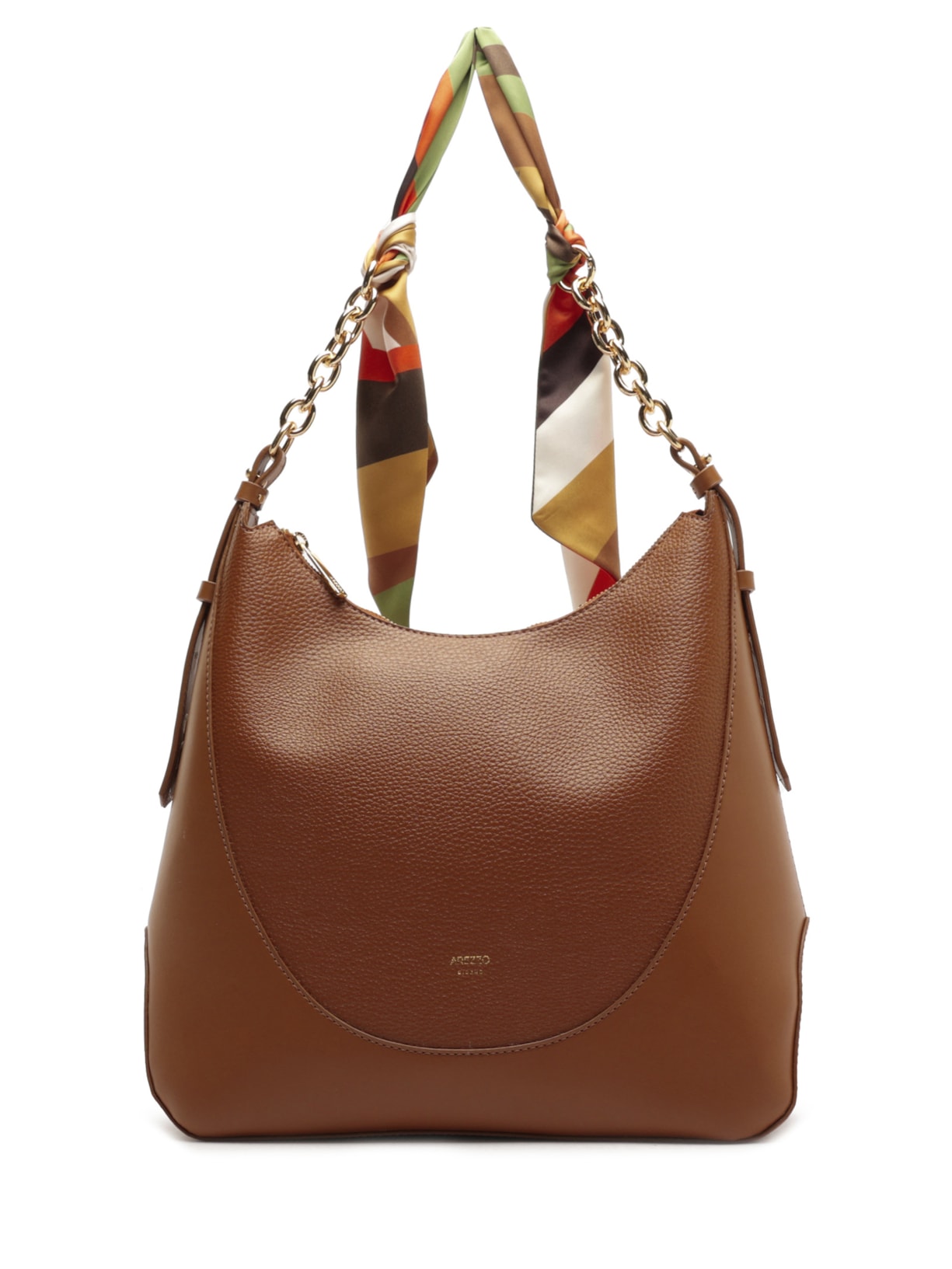 Bolsa Feminina Hobo Grande Lenço - Marrom