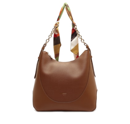 Bolsa Feminina Hobo Grande Lenço - Marrom