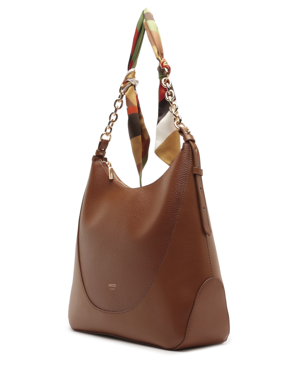 Bolsa Feminina Hobo Grande Lenço Marrom Arezzo