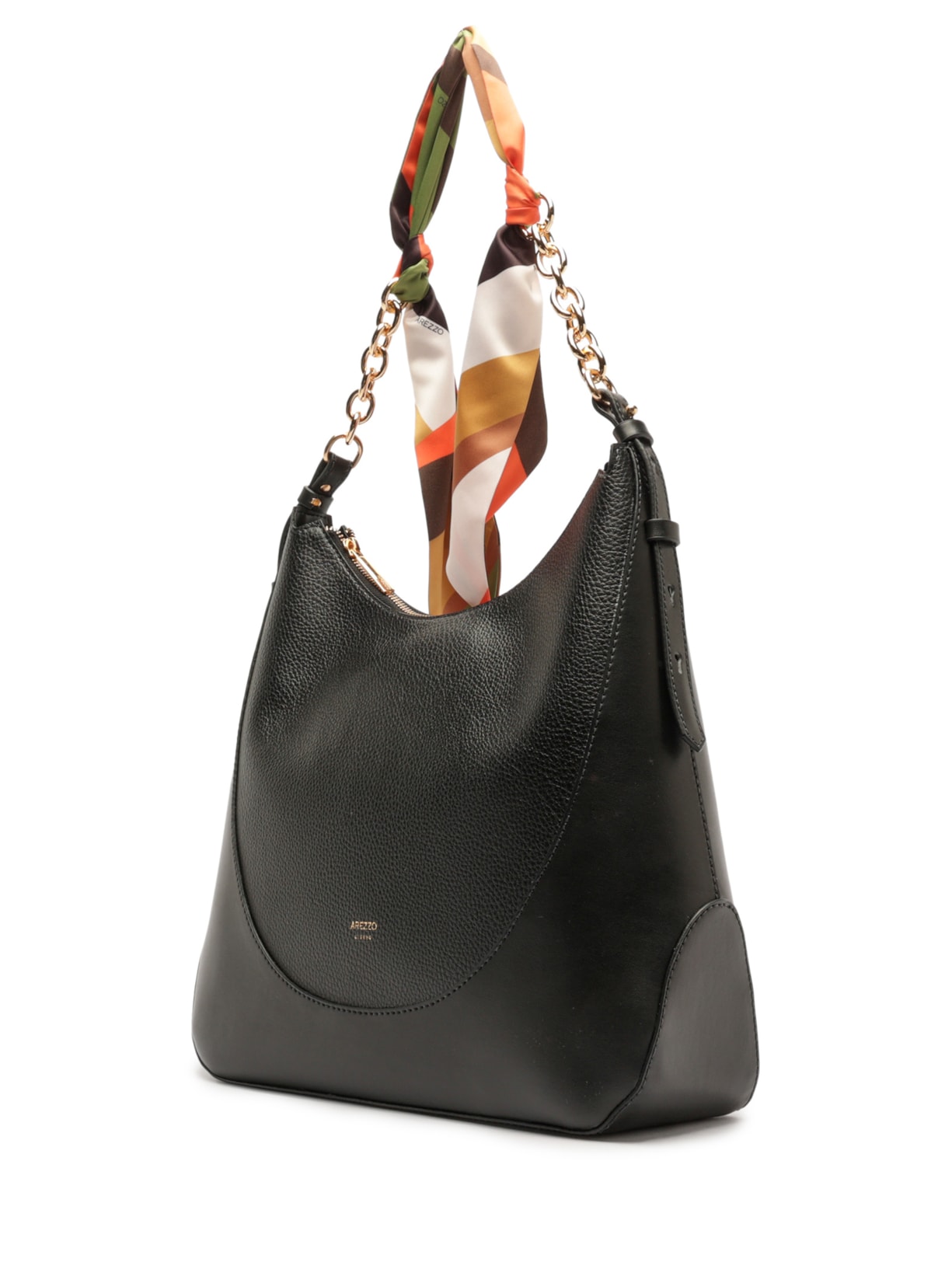 Bolsa Feminina Hobo Grande Lenço Preto Arezzo