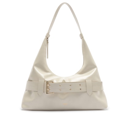 Bolsa Feminina Hobo Grande Tiras Fivela - Branco