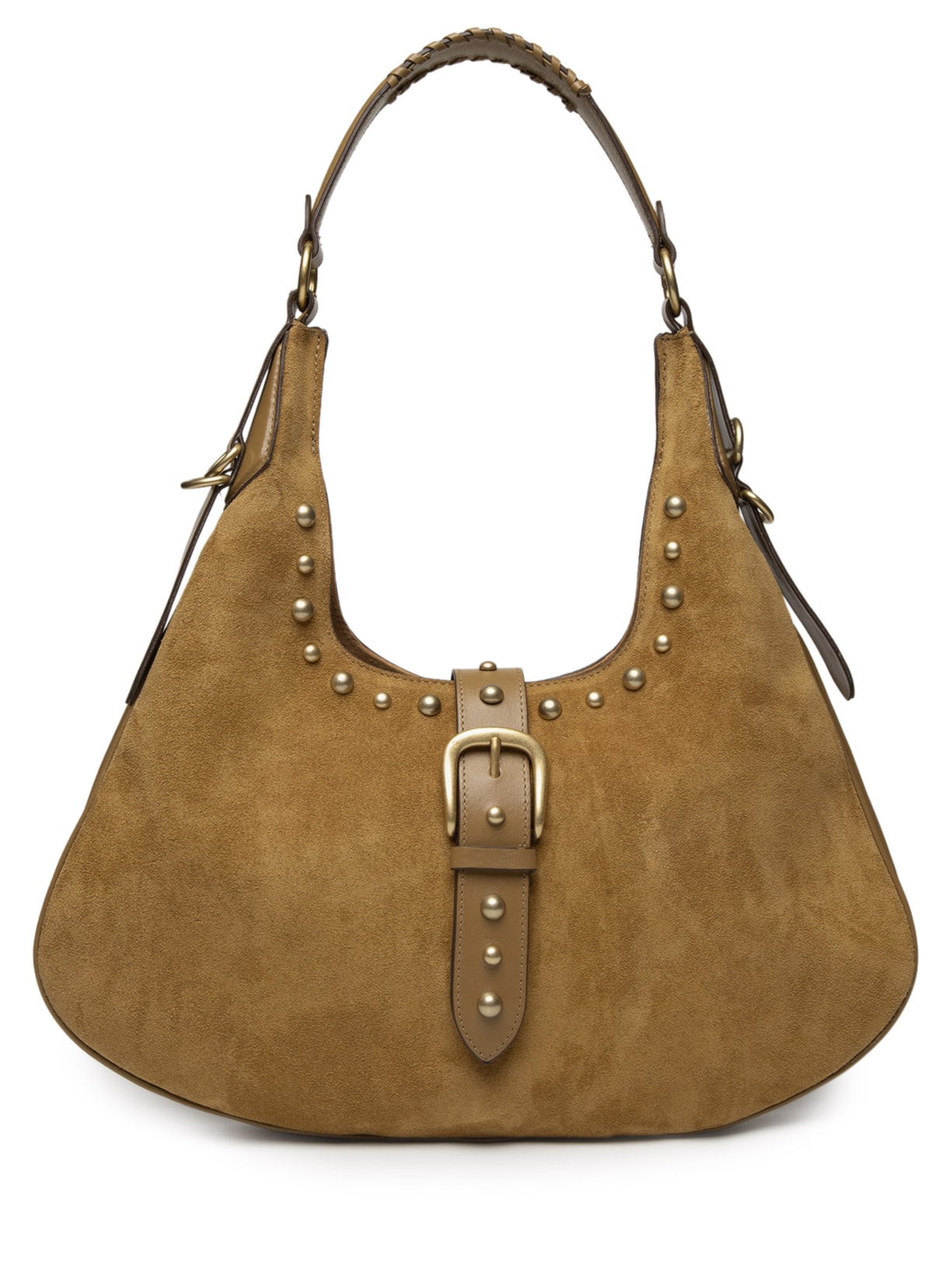 Bolsa Feminina Hobo Lauren Grande Camurça Marrom Vicenza