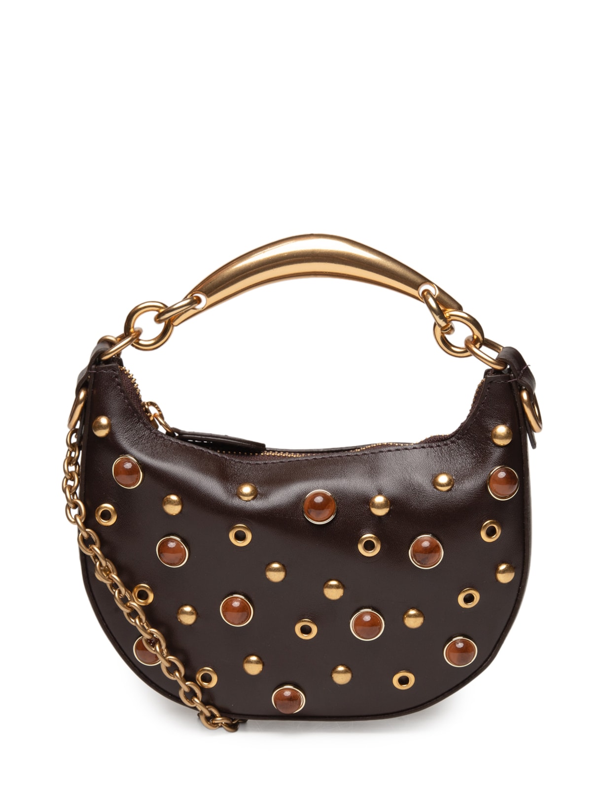 Bolsa Feminina Hobo Maya Pequena Couro Marrom Vicenza