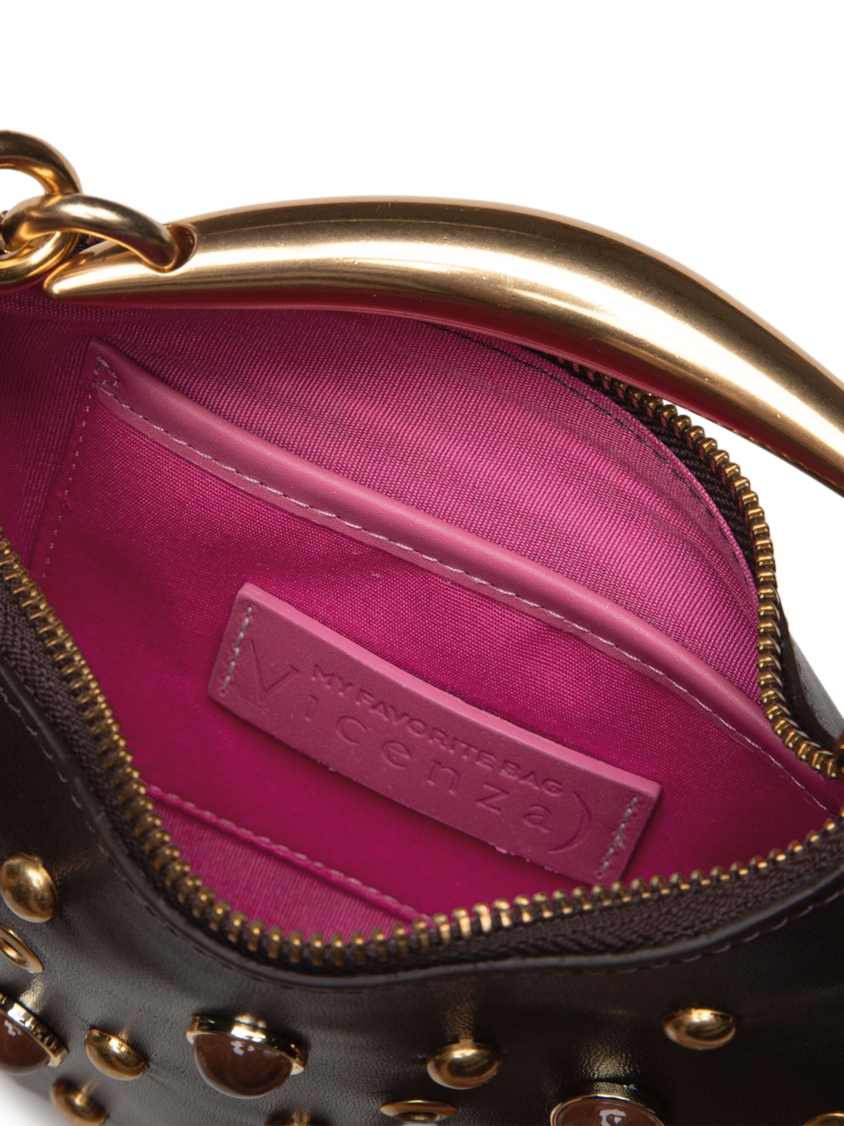 Bolsa Feminina Hobo Maya Pequena Couro Marrom Vicenza