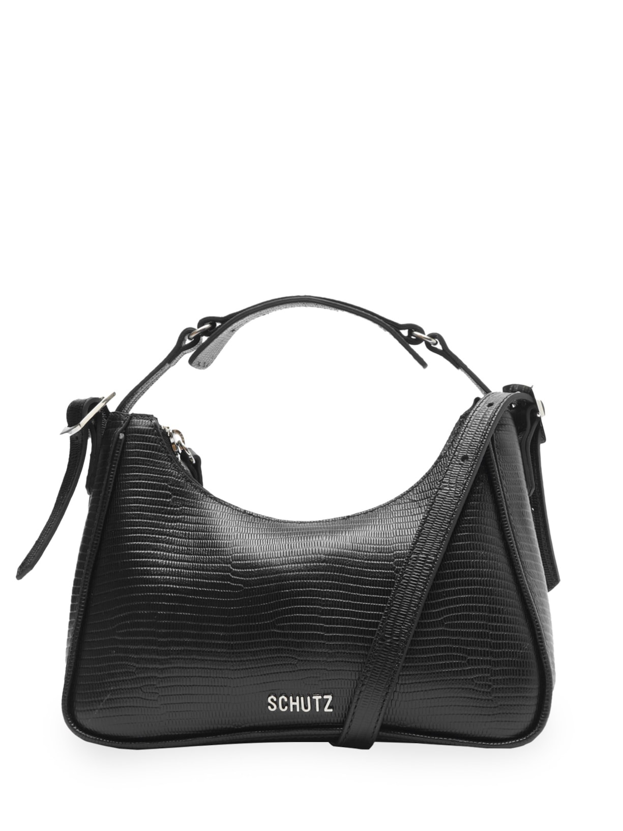 Bolsa Feminina Hobo Média Couro - Preto