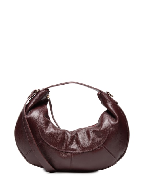 Bolsa Feminina Hobo Média Em Couro - Vermelho